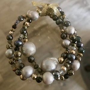 Genuine stones 3 stretch bracelets